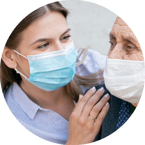 Jewish Community Foundation Los Angeles Elderly woman and nurse