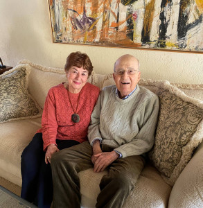 Jewish Community Foundation donor Arthur Greenberg and Claire Travis for Legacy Magazine
